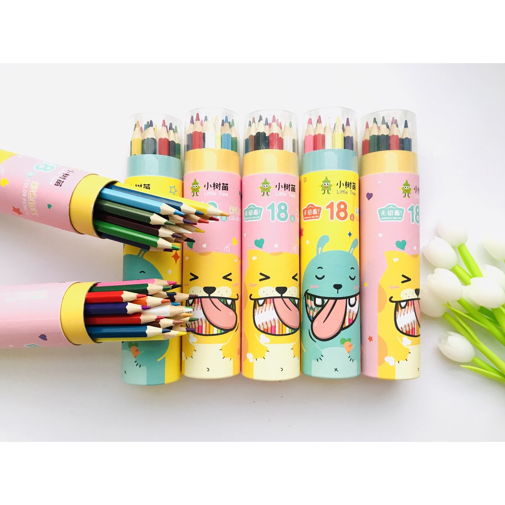 Bút màu chì_Hộp bút màu 12 chiếc_ Đồ dùng học tập cho bé dễ thương loại tốt