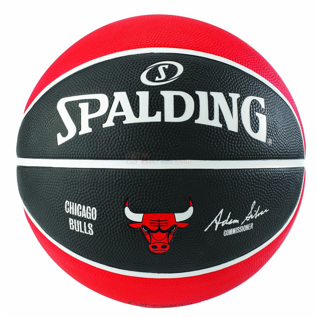 Bóng rổ Spalding NBA Team Chicago Bulls Outdoor size 7 + Tặng bộ kim bơm bóng và lưới đựng bóng