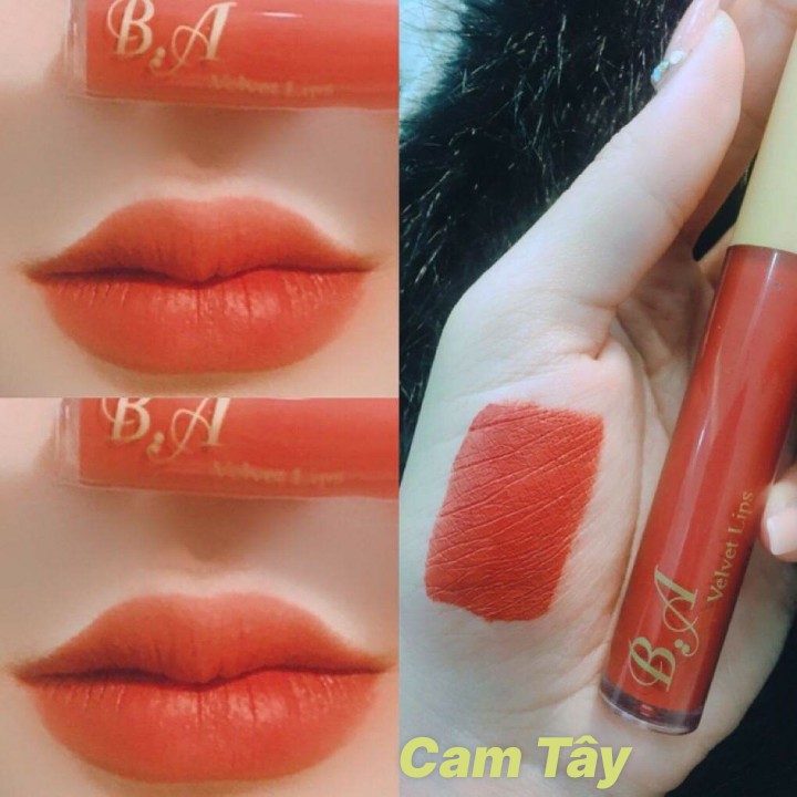 [04 Cam Tây] Son Kem Lì Nắp Vàng Cao Cấp B.A Màu Cam Tây | BigBuy360 - bigbuy360.vn