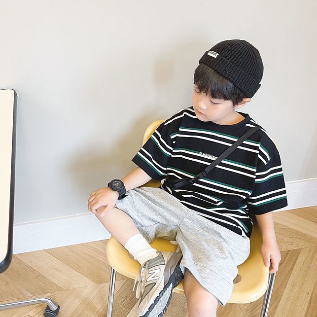 Áo Thun Cotton Ngắn Tay Dáng Rộng Phong Cách Mới Cho Bé Trai