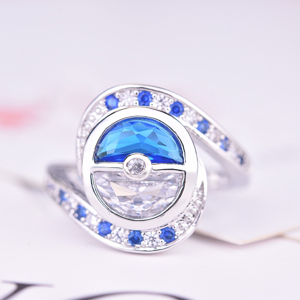 Nhẫn Mạ Bạc 925 Hình Quả Bóng Elf Sáng Tạo