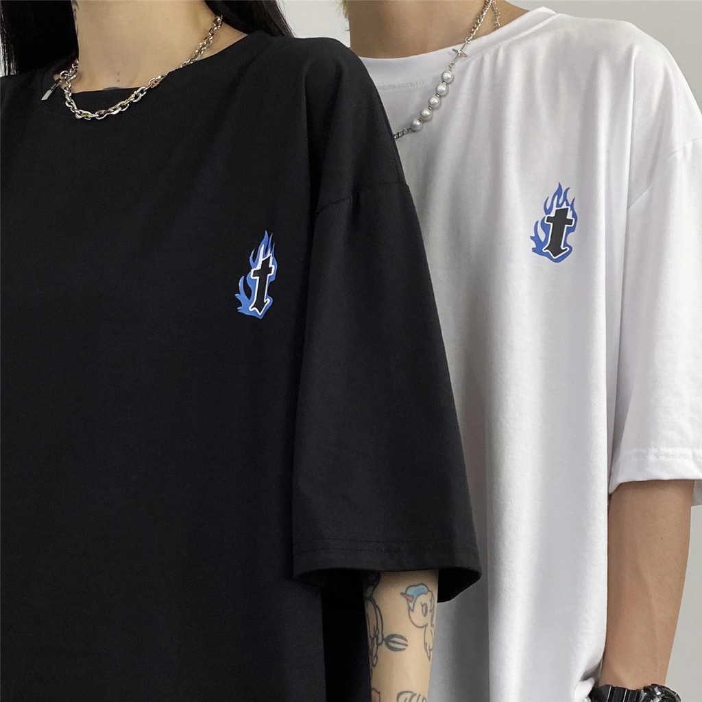 Áo thun tay lỡ nam nữ, áo phông form rộng chất cotton mát mịn thấm hút mồ hôi in hình CHỮ T | BigBuy360 - bigbuy360.vn