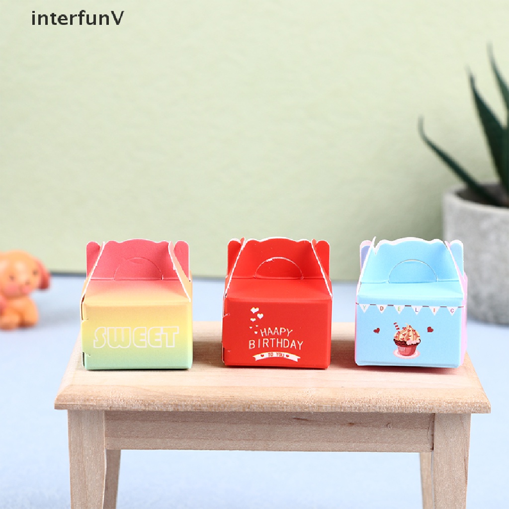 [InterfunV] 1 Bộ Bánh Trái Cây Trang Trí Nhà Búp Bê 1: 12 Có Hộp Đựng