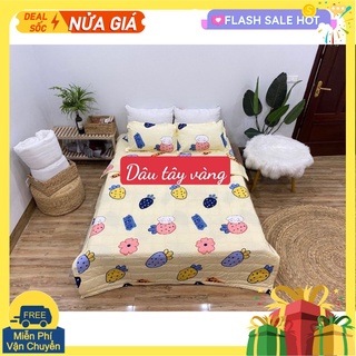 [sale giá tại xưởng]Chăn hè trần bông vải cotton poly 1m8x2m có tại kho hcm[dâu tây vàng]