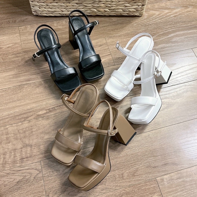 Sandal dây mảnh gót đúp đế to cao 9 phân - Camel Store