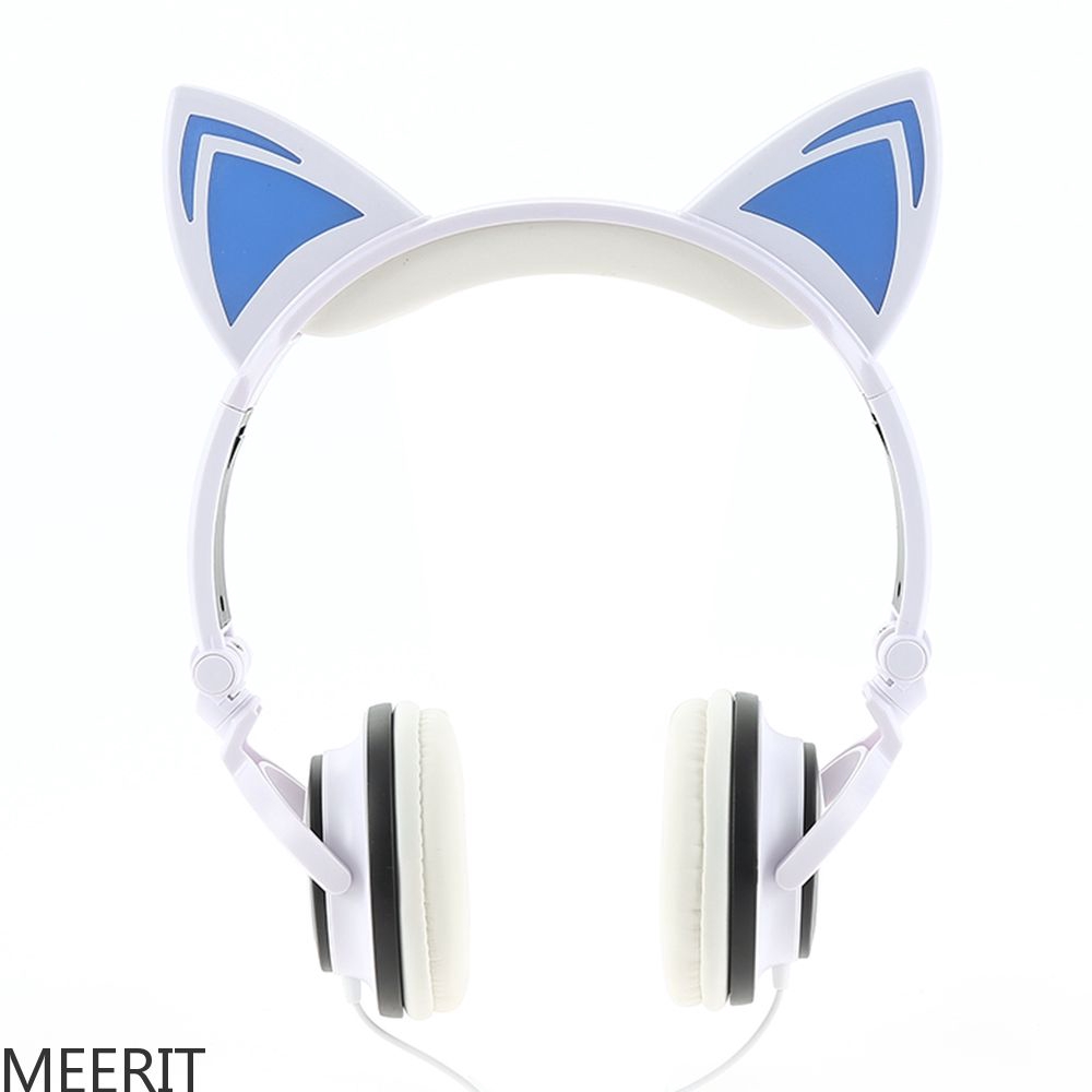 Tai Nghe Chụp Tai Hình Tai Mèo Có Đèn Led Phát Sáng