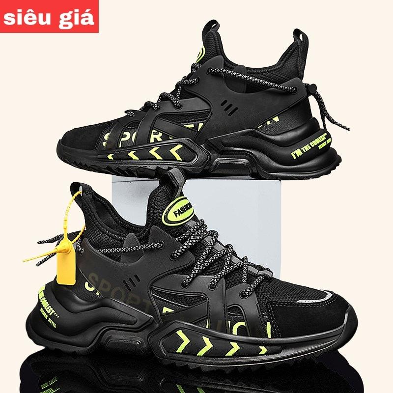 Giày nam sneaker thể thao trắng đen đế cao đẹp QN001