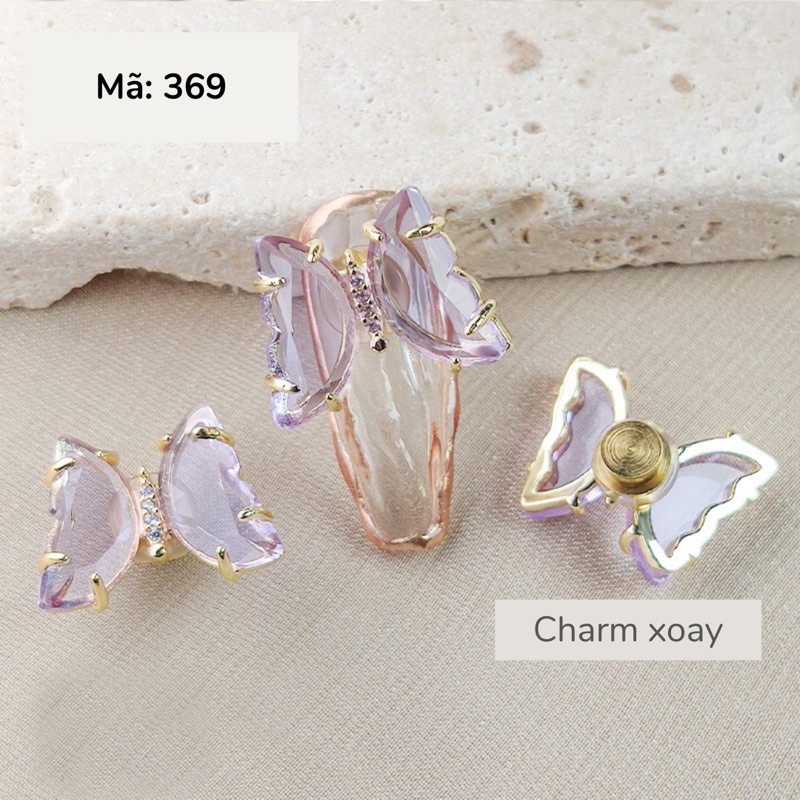 Charm bướm xoay gắn móng tay nail