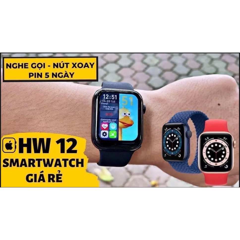 Đồng Hồ Thông Minh Smartwatch HW12 có Tiếng Việt, Nghe Gọi, Cảm Ứng Siêu Mượt, Màn hình tràn viền, có núm xoay....