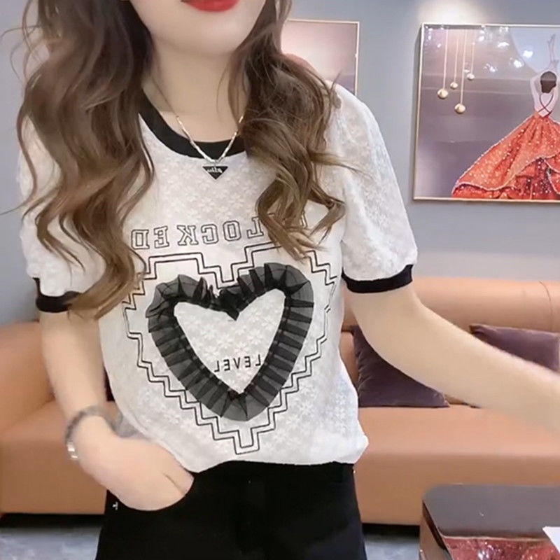 Áo Thun Tay Ngắn Cổ Tròn Thời Trang Mùa Hè 2022 Cho Nữ