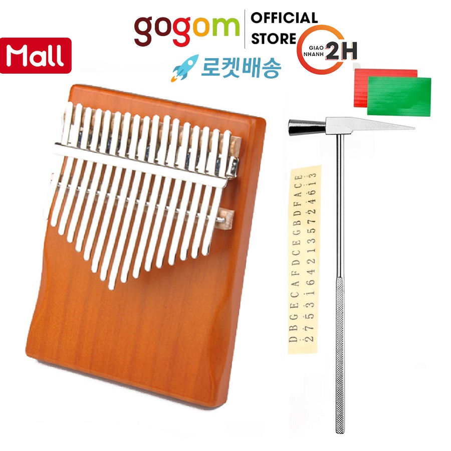 Đàn kalimba 17 phím giá rẻ âm thanh tựa đàn piano đàn hạc không tịt nốt sử dụng bằng ngón tay cái tặng HDSD -Cam Samba