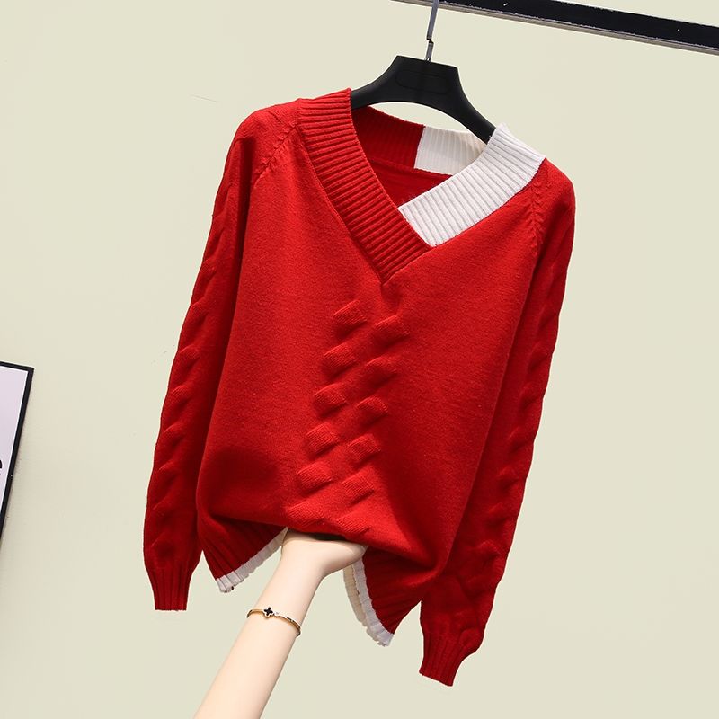 Áo Sweater Cổ Chữ V Dáng Rộng Thời Trang Xuân Thu 2020 Dành Cho Nữ