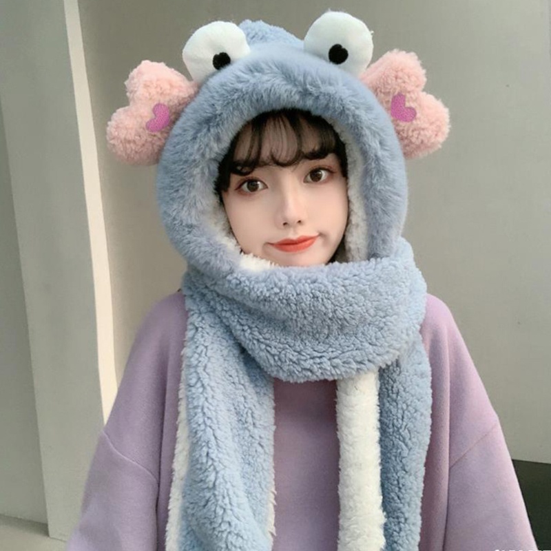 Khăn Choàng Chống Gió Mềm Mại Dày Dặn 3 Trong 1 Có Nón Và Găng Tay Và Túi Tiện Dụng