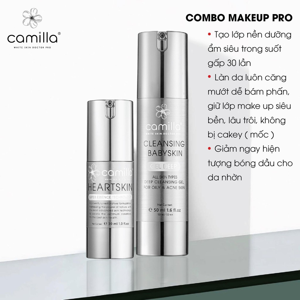 Combo nước làm căng bóng mịn làm bền lớp trang điểm make up chuyên nghiệp mỹ phẩm CAMILLA | BigBuy360 - bigbuy360.vn