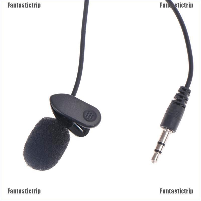 Fantastictrip 3.5mm Mini Studio Speech Mic Microphone Clip for PC Desktop Notebook 1.5M