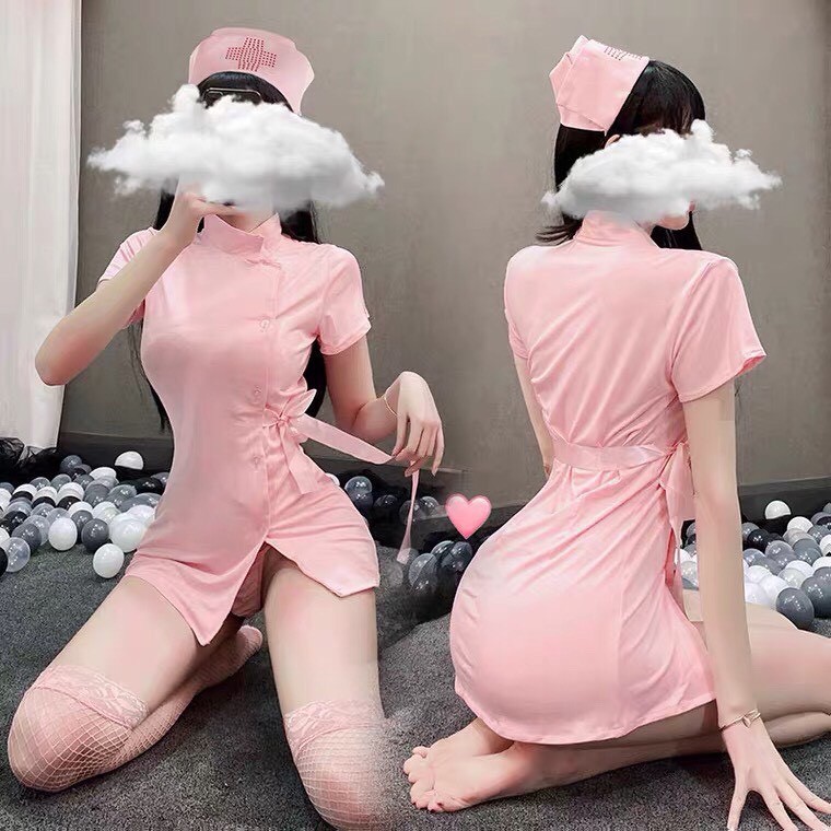 Đồ ngủ cosplay nữ y tá sexy dây buộc gợi cảm tặng kèm quần chip quyến rũ