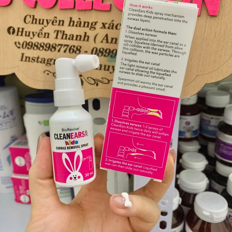 Xịt Tan Ráy Tai Clean Ears Kids 30ml Của Úc