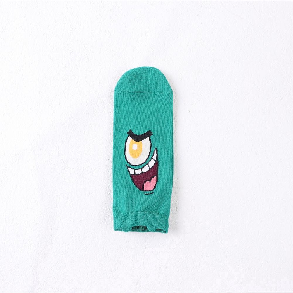 Tất Cotton Cổ Ngắn In Hình Hoạt Hình Dễ Thương