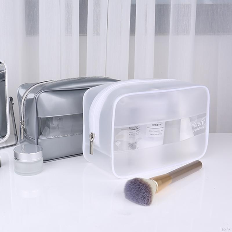 Túi Xách Tay Đựng Mỹ Phẩm Chất Liệu Pvc Chống Thấm Nước Có Khóa Kéo Tiện Dụng