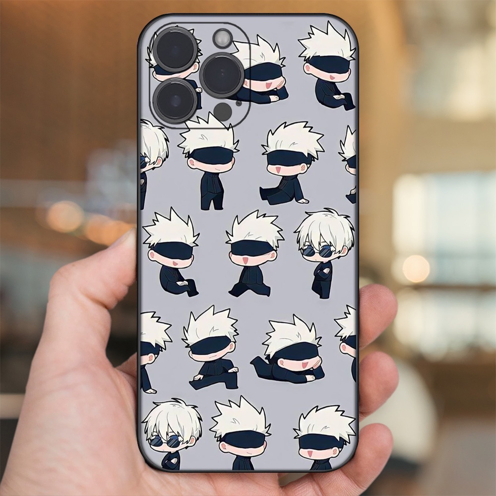 Ốp lưng iPhone 13 Pro Max dẻo đen cạnh vuông in hình Satoru Jujutsu Kaisen