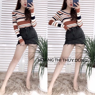 Áo len cổ tim