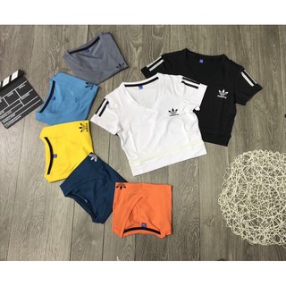 [Siêu HOT] ÁO CROPTOP CỔ TIM PHỐI THỂ THAO