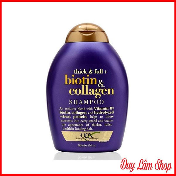 Bộ dầu gội kích thích mọc tóc Biotin Collagen OGX – Organix Thick &amp; Full