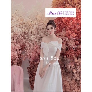 Đầm 2 dây xoè nơ dự tiệc cho nữ