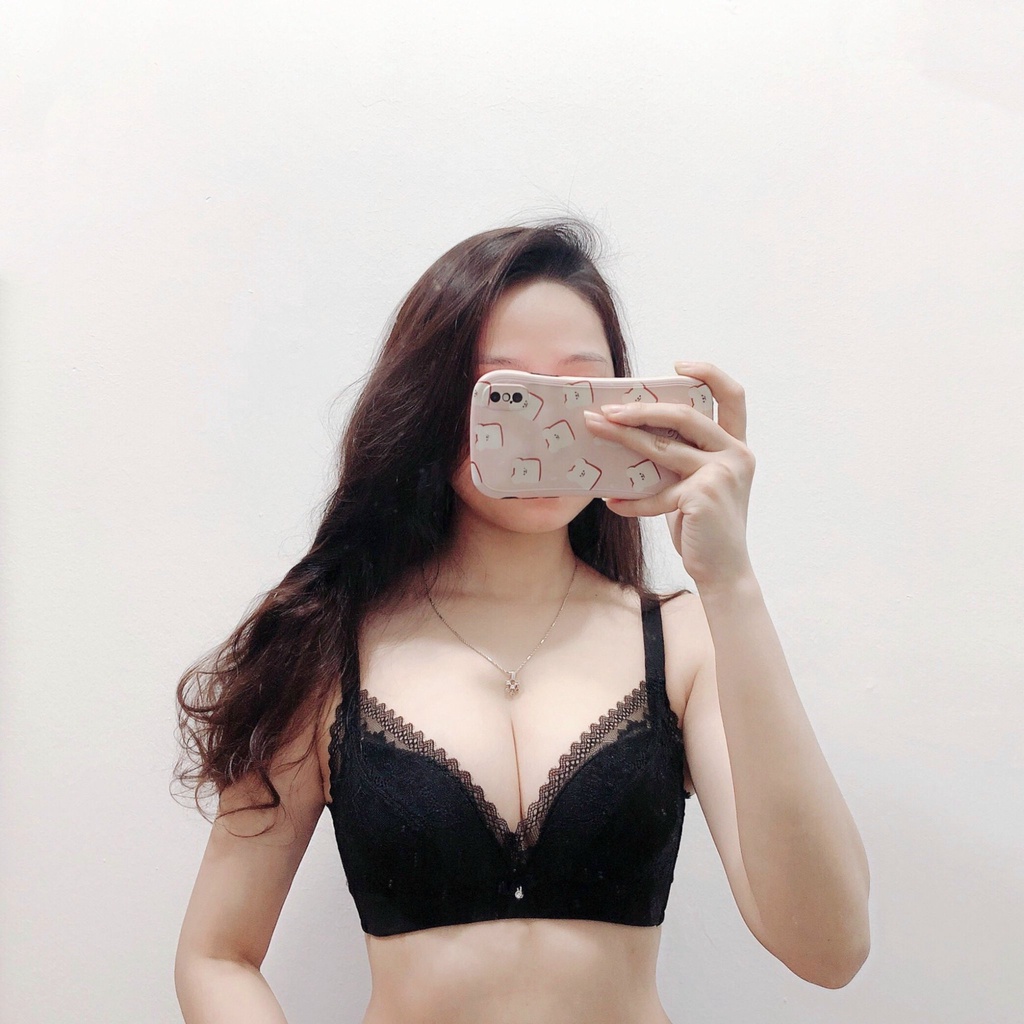 Áo lót nữ không gọng ren mềm mút vừa nâng ngực tạo khe (V-05A)