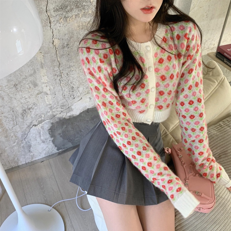 Áo Khoác Cardigan Dệt Kim Mỏng Cổ Tròn Tay Dài Chống Nắng Phong Cách Hàn Quốc Thời Trang