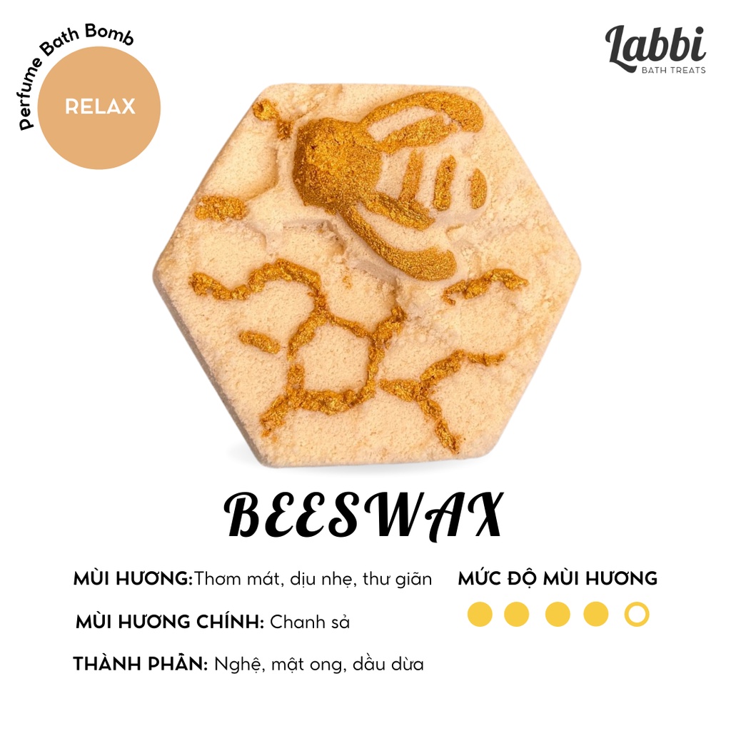 BEESWAX [Labbi] Bath bomb / Viên thả bồn tắm / Bom tắm