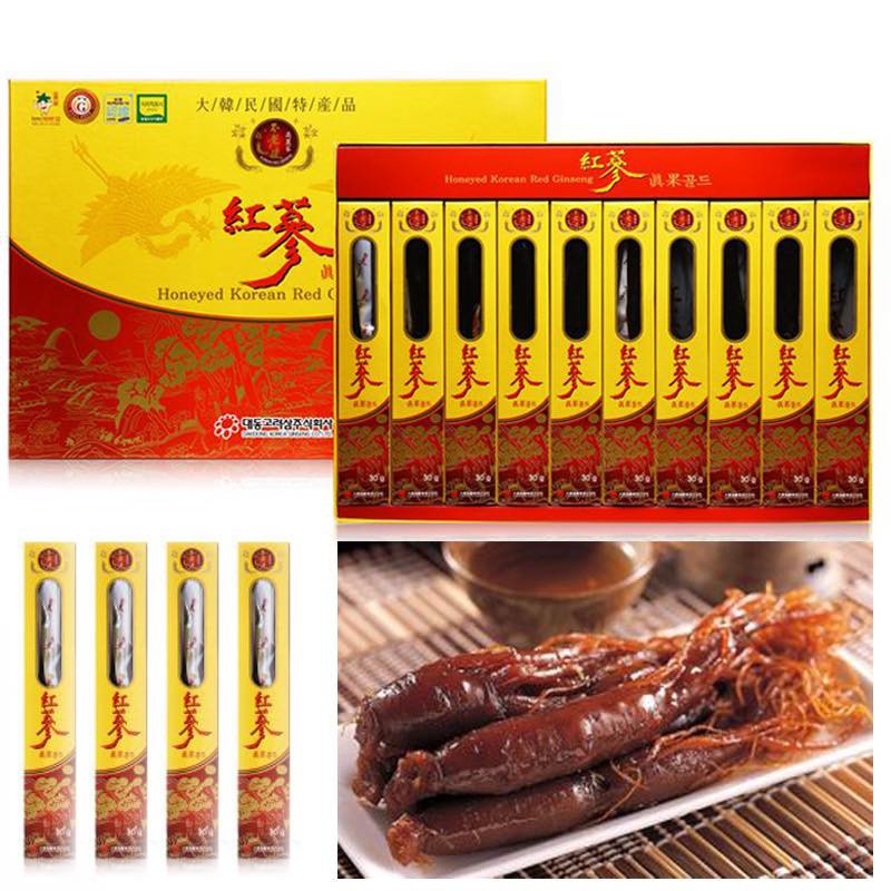 Hồng Sâm Nguyên Củ Tẩm Mật Ong DAEDONG GINSENG Hộp 300G