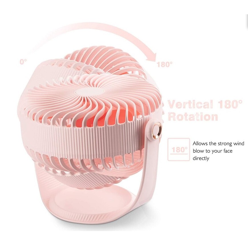 Quạt Để Bàn 20cm Siêu Đẹp, Êm, Sịn Xò Cho Dân Văn Phòng - Quạt Sạc Pin 2000 mAh - Xoay 360 Độ -Ảnh Thật Bảo Hành 3 Tháng