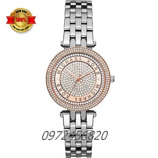 Đồng hồ nữ michael kors mk3446 - nền mặt số đính viền tên thương hiệu
