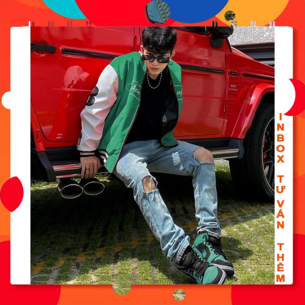 Áo Khoác Varsity Nỉ Dạ, tay Da, Full Thêu màu Xanh Lá BLACKMIACK Varsity Jacket BM1 DangAnhPhapAG Shop | BigBuy360 - bigbuy360.vn