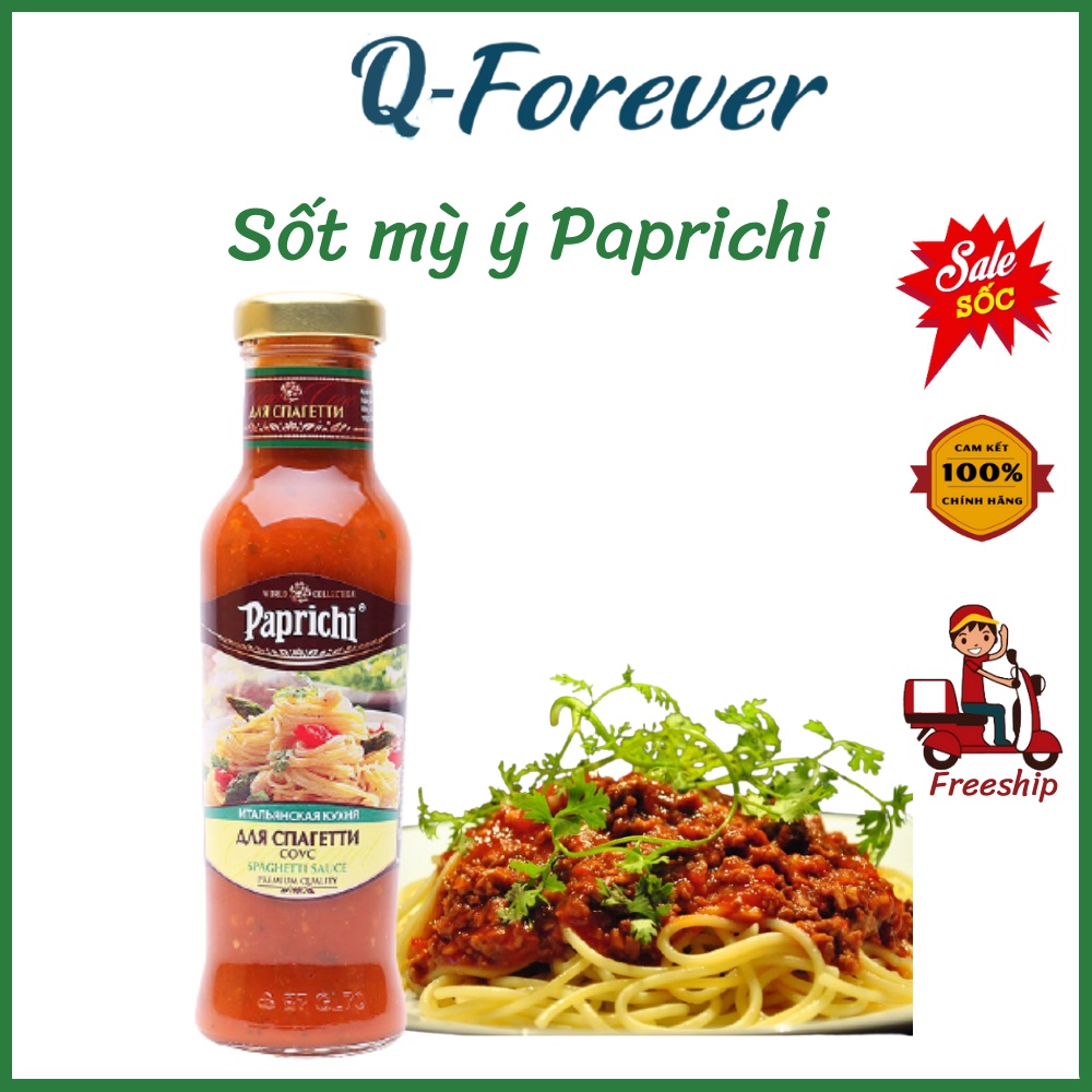 [Freeship+Qùa Tặng]Combo Mỳ ý Spaghetti 500g Chính Hãng Paprichi Nga .Q-FOREVER .Mỳ Dẻo - Dai ,Sốt sánh ngon chuẩn vị