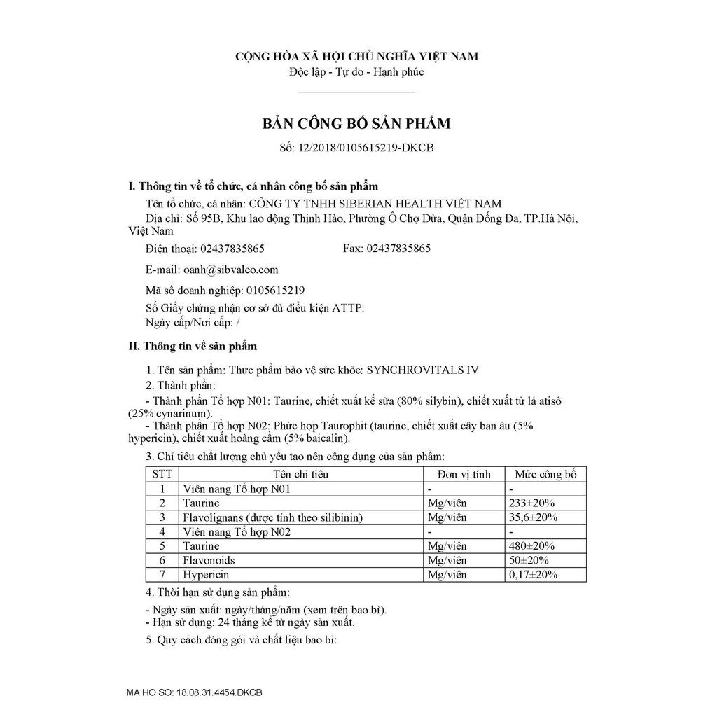 Syn 4 - Synchrovitals IV Viên uống bảo vệ và tăng cường chức năng gan siberian – 60 viên/lọ