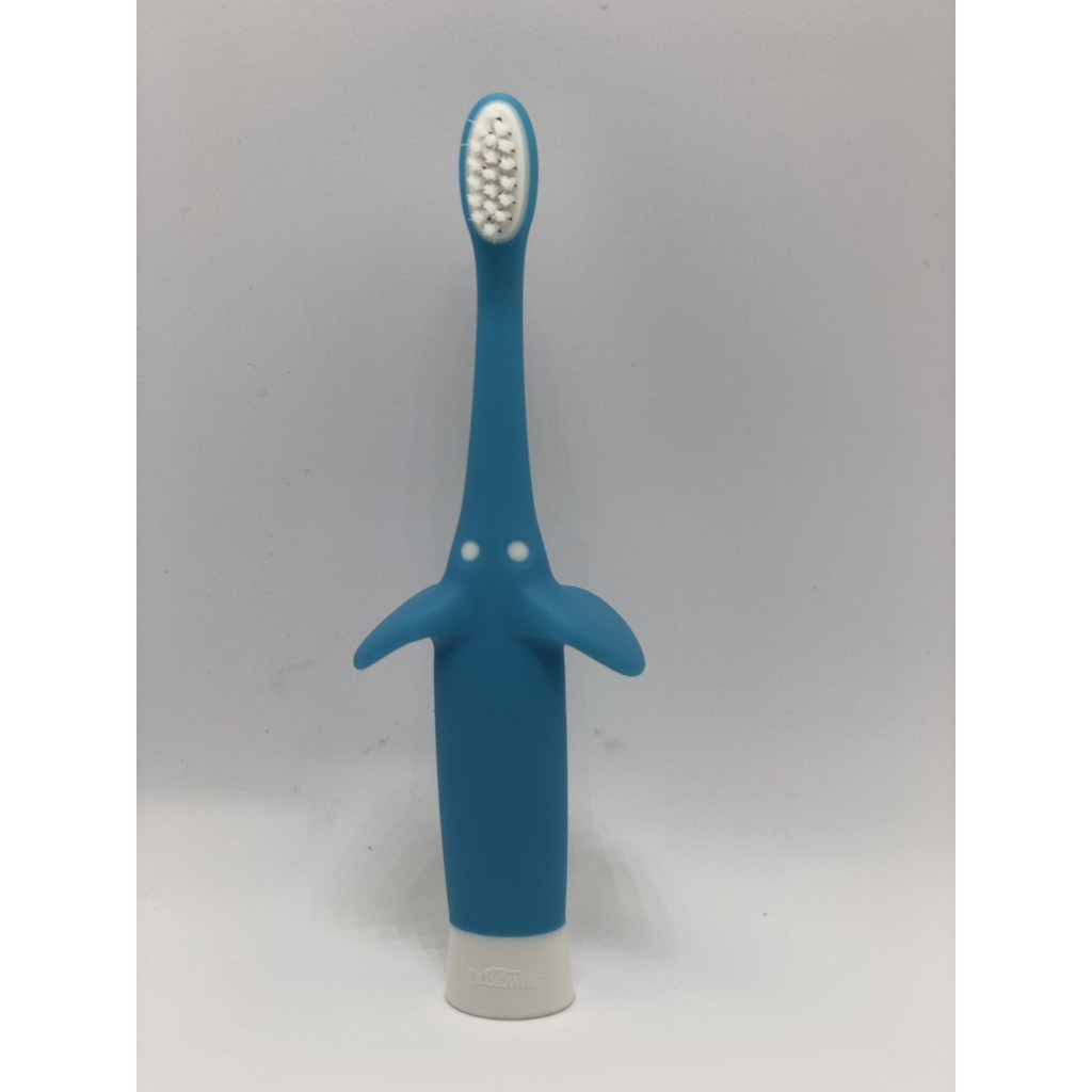 Bàn chải đánh răng hình con Voi Dr Brown's cho trẻ 0-3 tuổi - Hồng, Xanh tách set