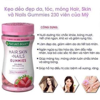 [BILL US] KẸO DẺO ĐẸP TÓC - MÓNG - DA NATURE'S BOUNTY