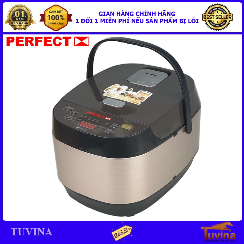 Nồi Cơm Điện Tử Perfect 1.8L 1.8 Lít PF-C308 - Công Suất 900W - Hàng Chính Hãng (Bảo Hành Toàn Quốc 12 Tháng)