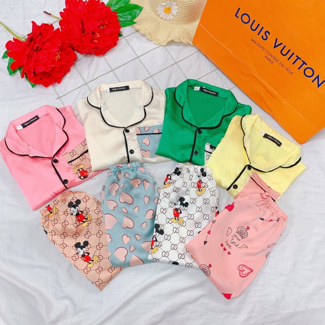 Bộ pijama lụa satin loại 1(6-20kg)