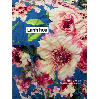 Vải lanh hoa xanh (Khổ 1m5)