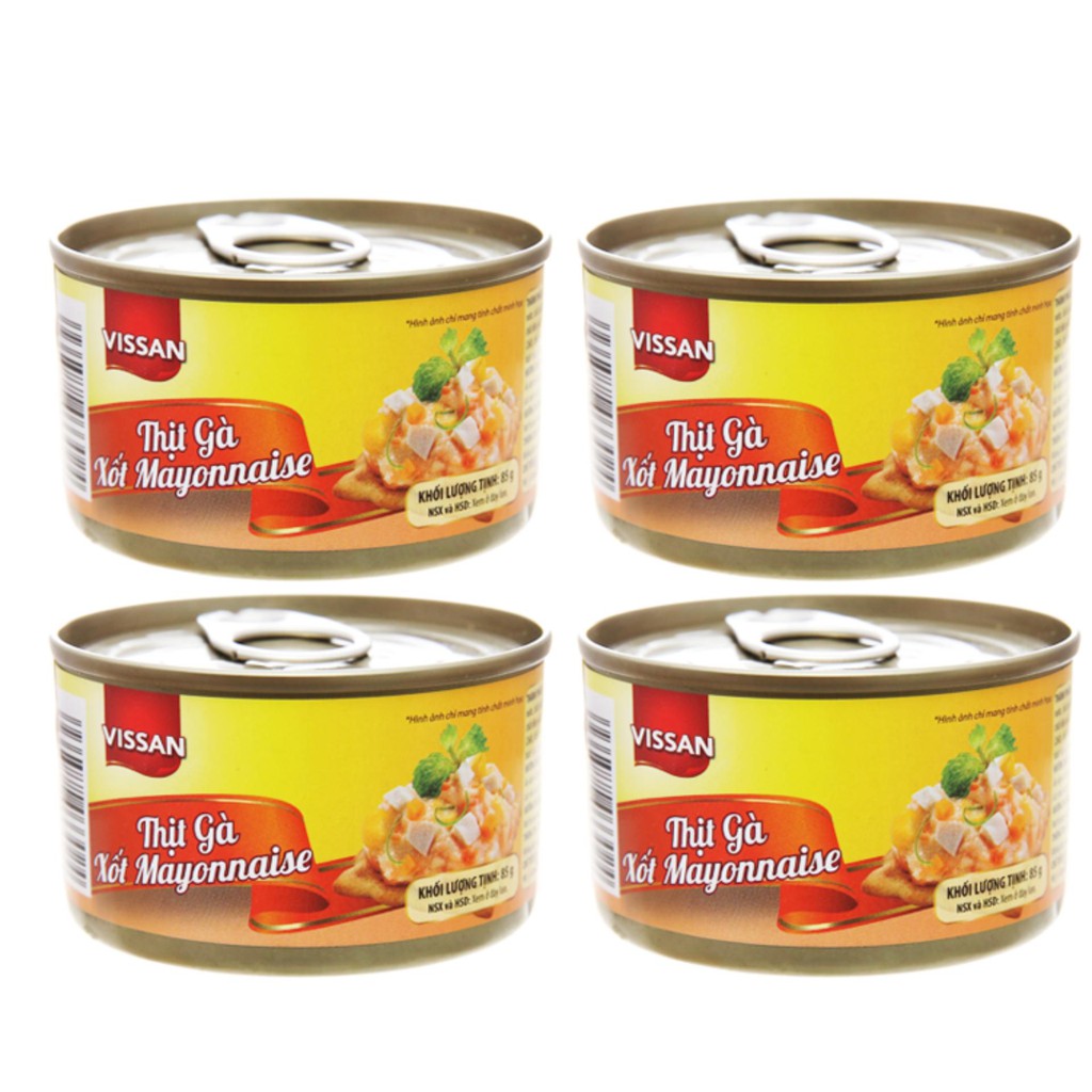 Combo 4 Thịt Gà Xốt Mayonnaise Vissan 85g (Date 2023)