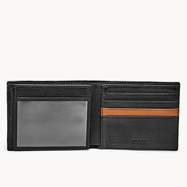 Ví da Nam Fossil Black (Ennis RFID Traveler) - Hàng nhập Mỹ