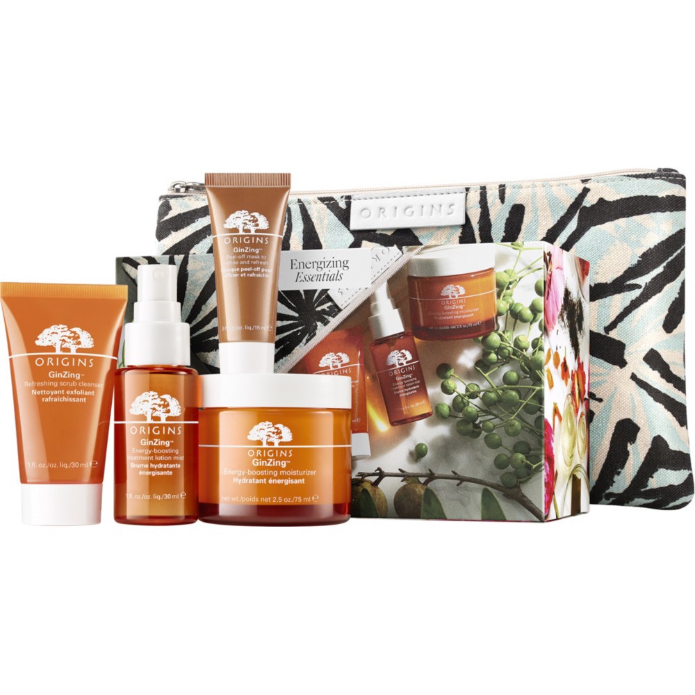 SET DƯỠNG DA  ORIGINS BOOST GINGZER  ENERGIZING  ESSENTIALS 4 MÓN