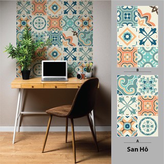 Decal gạch bông dán tường bộ San Hô