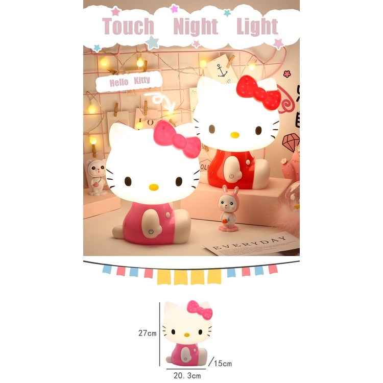 Đèn Ngủ 3 Tốc Độ Điều Chỉnh Được Hình Hello Kitty Dễ Thương Dành Cho Trang Trí Nhà Cửa