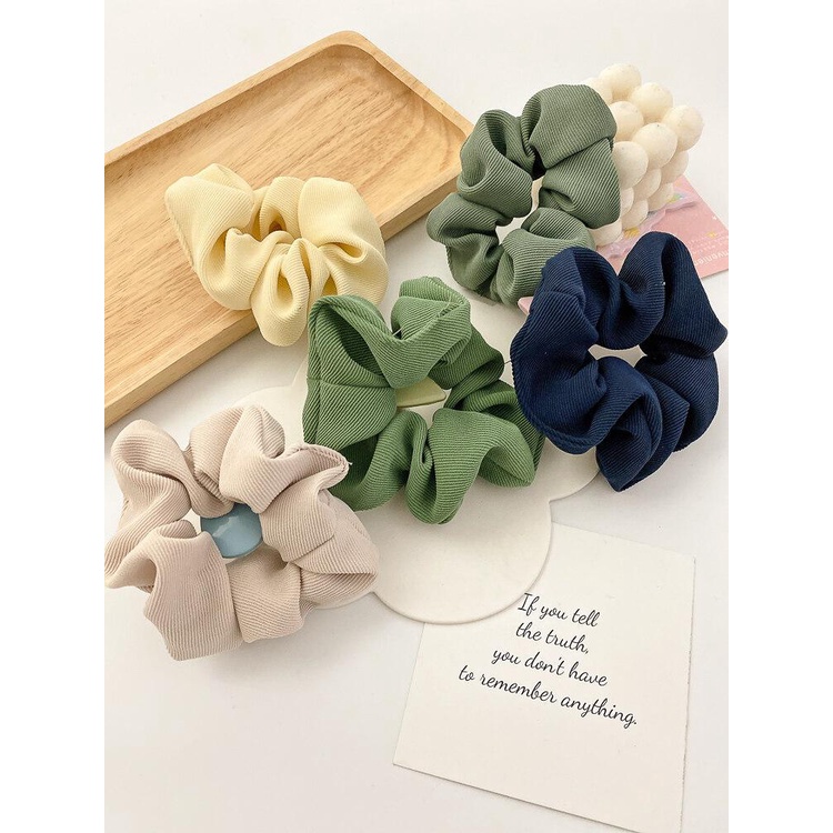 1 Chiếc Dây Cột/Buộc Tóc Ruột Lớn Tones Màu Trầm Phụ Kiện Tóc Thời Trang Hàn Quốc