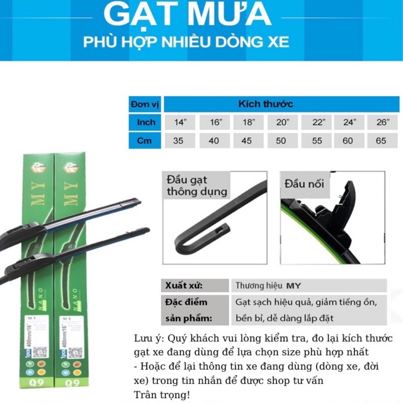 Gạt Mưa Xương Mềm Silicon Nano Cao Cấp__Phụ Kiện - Đồ Chơi Xe