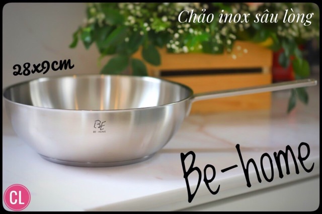 Chảo xào inox 28cm sâu lòng behome-304